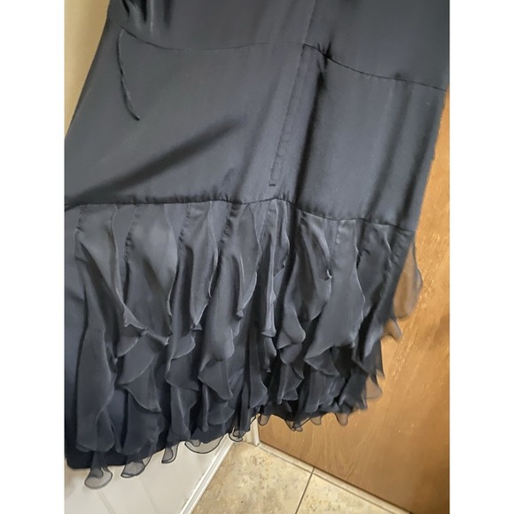 Vintage Spenser Jeremy Dress Dolman Sleeve Skirt Fully Lined Ruffles Sz 14 Zip - Picture 8 of 9